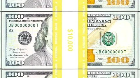 Dollar sign made of 100 USD stacks Stock Footage 58736214