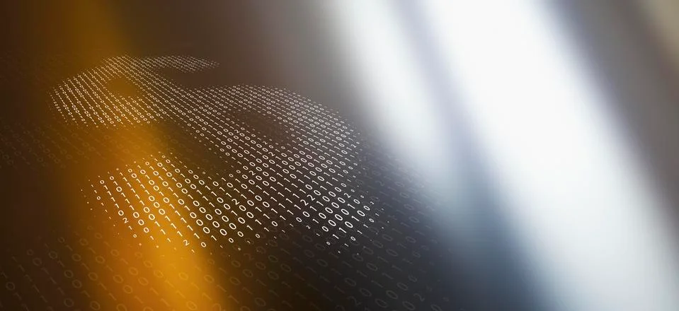 Dollar sign made of binary numbers against colored background イラスト素材