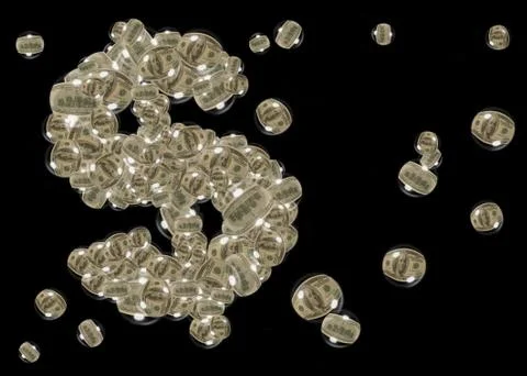 Dollar sign made from dollar bubbles Stock Photos
