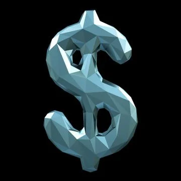 Dollar sign made in low poly style isolated on black background. Stock-Illustration