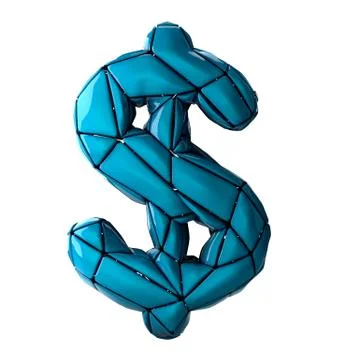 Dollar sign made in low poly style isolated on white background. Stock Illustration
