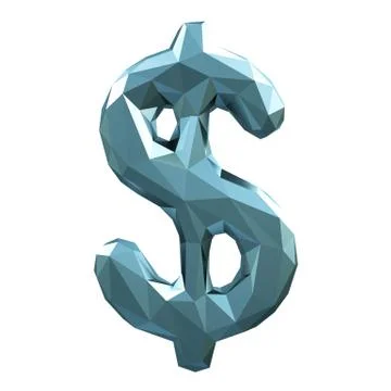 Dollar sign made in low poly style isolated on white background. Stock Illustration
