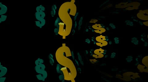 Dollar Sign Motion Mapping Stockbeeldmateriaal 24712495