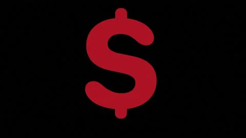 Dollar sign moving on black background Stock Footage 167430292