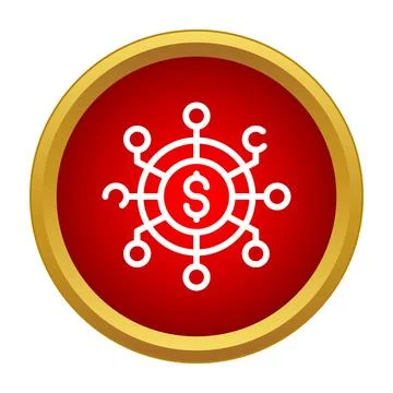 Dollar sign network icon representing financing system Stock-Illustration