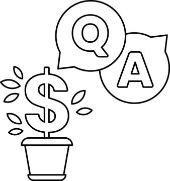 A dollar sign is next to a question mark Stock Illustration