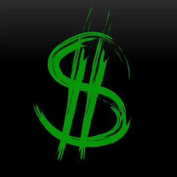 Dollar sign painted with a brush. Vector illustrarion Stock Illustration
