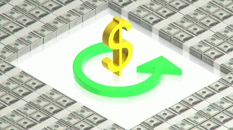 Dollar sign on paper dollars Stock Footage 11883184