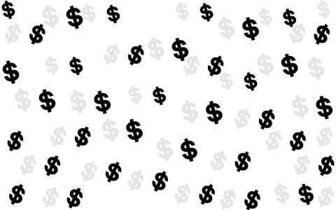 Dollar sign pattern. Chaotic dollar sign on background. Money background. V.. Illustrazione stock