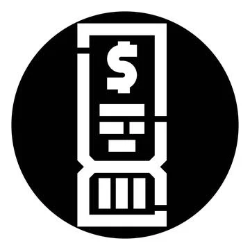 Dollar sign on payment ticket icon Stock Illustration