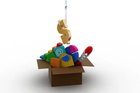 Dollar sign pick to the basket Stock Illustration