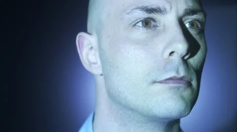 Dollar sign projected in a man's face Stock Footage 11292430