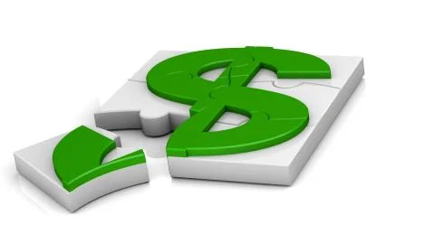 Dollar sign puzzle Illustrazione stock