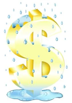 Dollar sign in the rain Stock Illustration