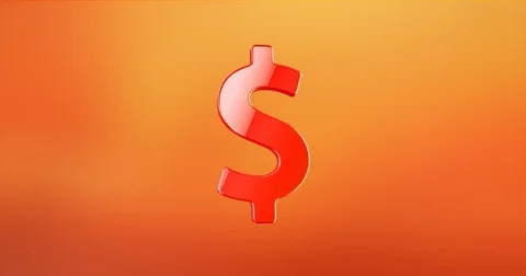 Dollar Sign Red 3d Icon Stock Footage 69716283