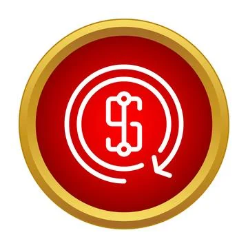 Dollar sign with returning arrow showing cashback Stock Illustration