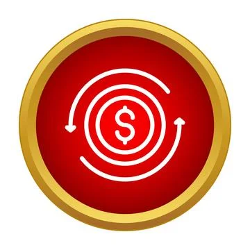 Dollar sign with rotating arrows concept Stock Illustration