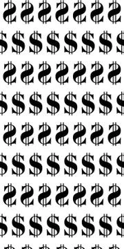 Dollar sign seamless pattern. background with repeating USA currency symbols. Stock Illustration