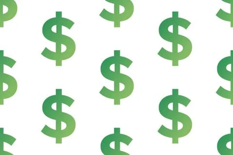 Dollar sign seamless pattern background. Template for background, banner, card Illustrazione stock