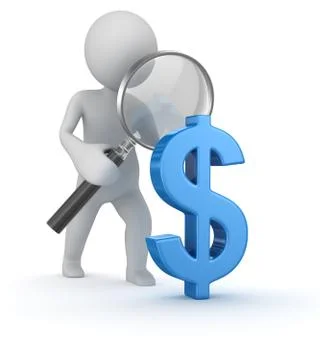 Dollar sign search Stock Illustration