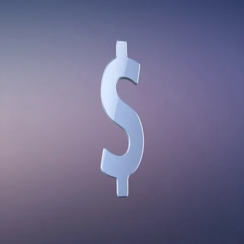 Dollar Sign Silver 3d Icon Stock Footage 69717544