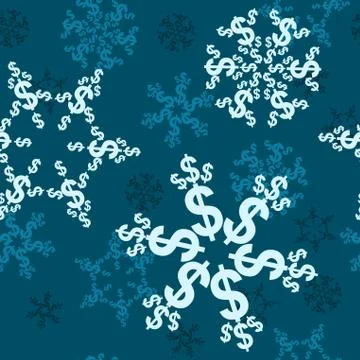 Dollar sign snow background Illustrazione stock