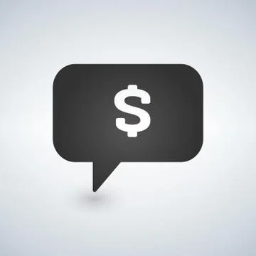 Dollar Sign Speech Bubble Icon, vector illustration. Stock Illustration