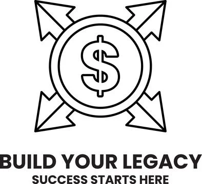 A dollar sign with three arrows pointing to it Stock Illustration