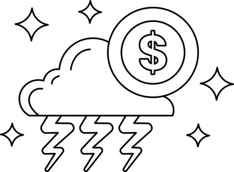 A dollar sign is on top of a cloud Illustrazione stock