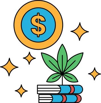 A dollar sign is on top of a stack of books Stock Illustration