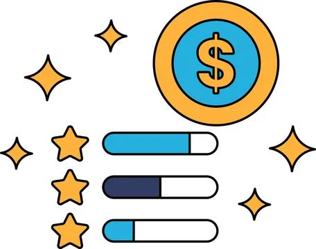 A dollar sign is on top of a stack of coins Illustrazione stock