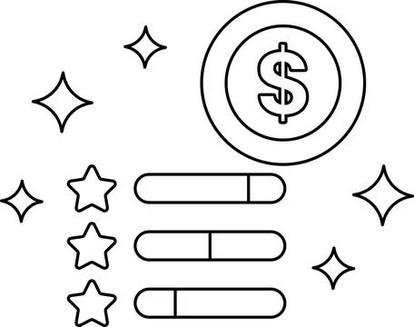 A dollar sign is on top of a stack of coins Illustrazione stock