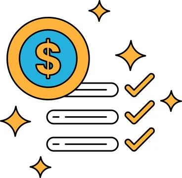 A dollar sign is on top of a stack of dollar bills 库存插图
