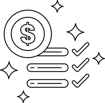 A dollar sign is on top of a stack of dollar bills 스톡 일러스트