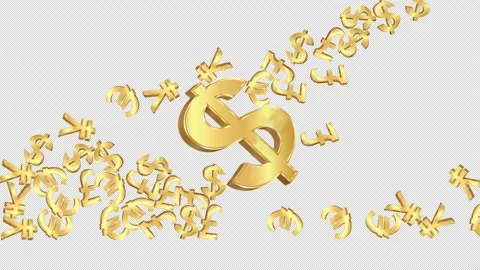 Dollar sign on transparent background, alpha channel Stock Footage 215162251