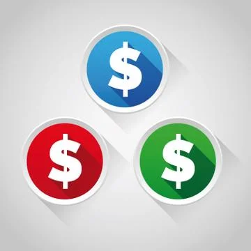 Dollar sign vector button Stock Illustration