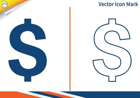 Dollar sign vector icons isolated on white background. Illustrazione stock