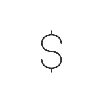 Dollar sign vector line icon isolated on white background. Dollar sign line i Stock Illustration