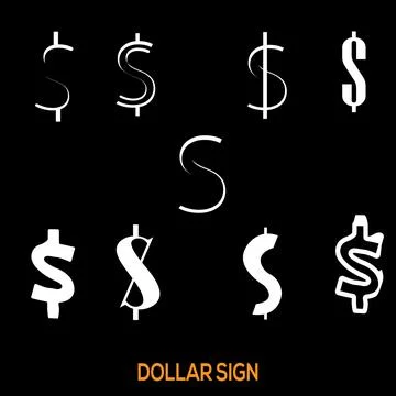 Dollar Sign Vector–White Stock Illustration
