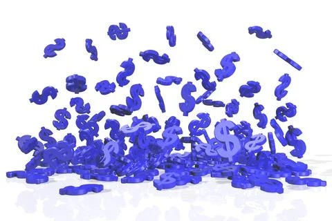 Dollar sign on white background. 3D rendering. Stock Illustration