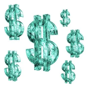 Dollar sign on white background Stock Photos