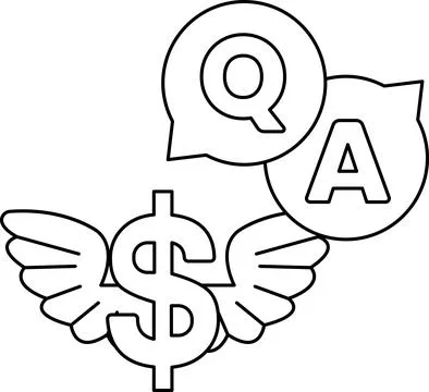 A dollar sign with wings and a question mark Stock Illustration