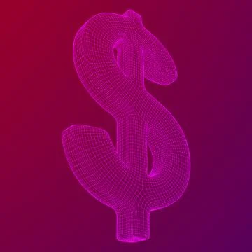 Dollar sign wireframe vector Stock Illustration