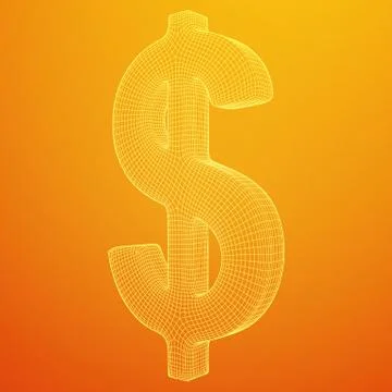 Dollar sign wireframe vector Stock Illustration