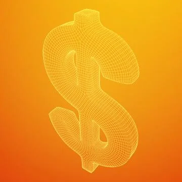 Dollar sign wireframe vector 스톡 일러스트