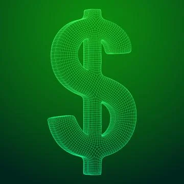 Dollar sign wireframe vector Stock Illustration