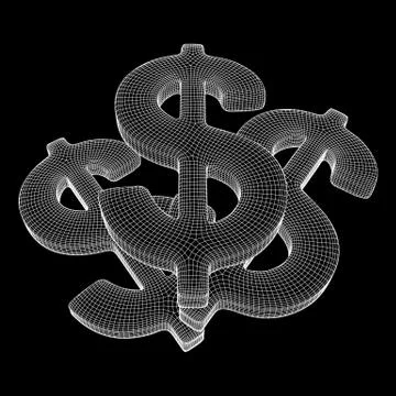 Dollar sign wireframe vector Ilustración de archivo