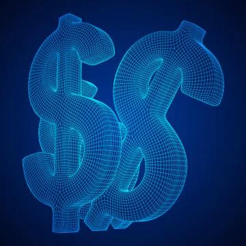 Dollar sign wireframe vector Ilustración de archivo