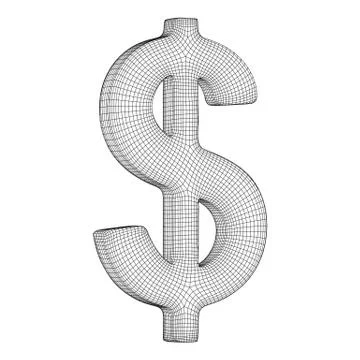 Dollar sign wireframe vector Stock Illustration