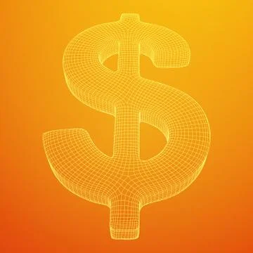 Dollar sign wireframe vector Stock Illustration